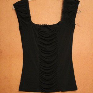Black Fitted Romantic Top